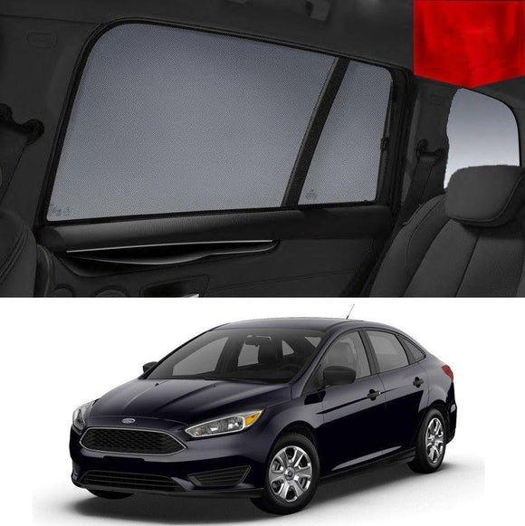 Car Sun Shade For FORD Focus Sedan 2014-2018 LZ   | Car Shades | Magnetic Car Window Sun Shades | Snap Shades Alternative 