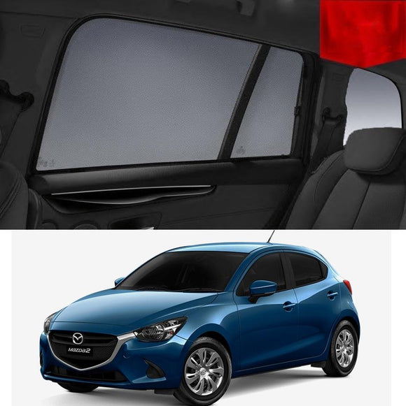 Car Sun Shade For Mazda 2 Hatchback DJ 2014-2018   | Car Shades | Magnetic Car Window Sun Shades | Snap Shades Alternative 