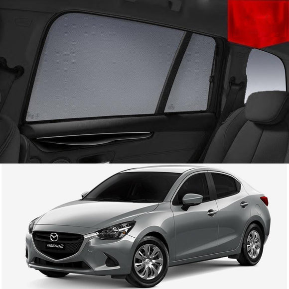 Car Sun Shade For Mazda 2 Sedan DL 2014-2018   | Car Shades | Magnetic Car Window Sun Shades | Snap Shades Alternative 