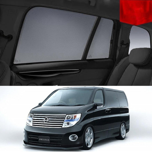 Car Sun Shade For Nissan Elgrand 2002-2009 E51   | Car Shades | Magnetic Car Window Sun Shades | Snap Shades Alternative 
