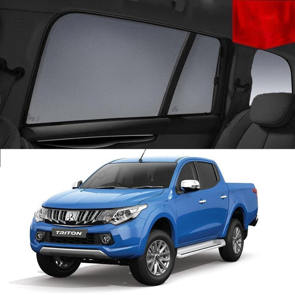 Car Sun Shade For Mitsubishi Triton 2015-2019 MQ   | Car Shades | Magnetic Car Window Sun Shades | Snap Shades Alternative 