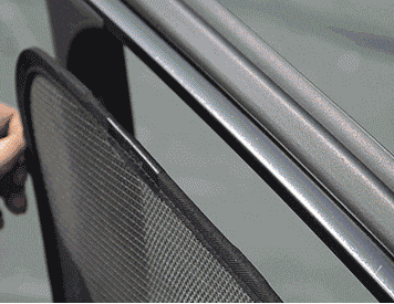 CarShades magnetic car shades installed on rear side window of {Make} {Model}