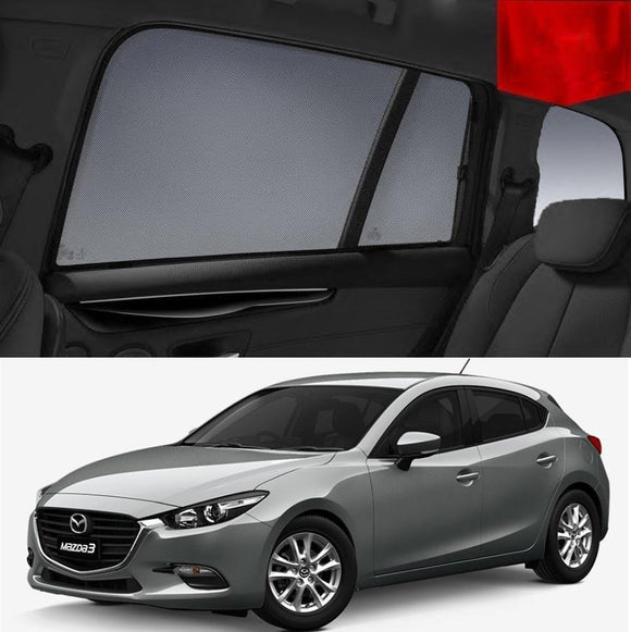 Car Sun Shade For Mazda 3 Hatchback BM 2014-2018   | Car Shades | Magnetic Car Window Sun Shades | Snap Shades Alternative 